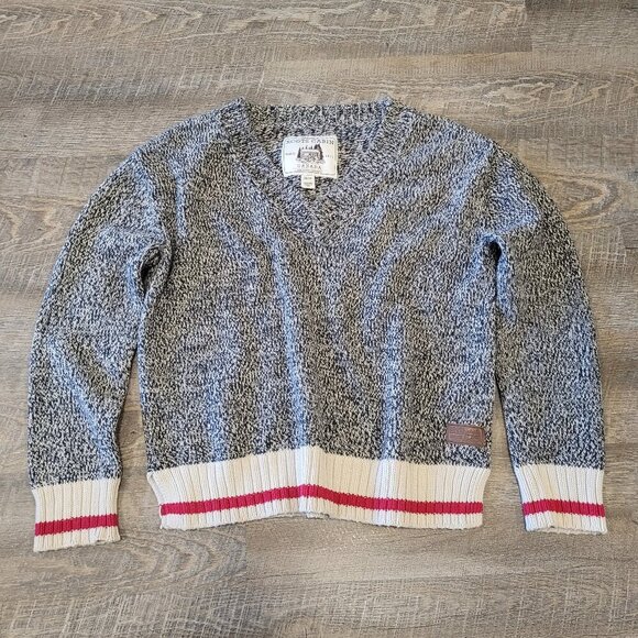 ROOTS | Cotton Cabin V Neck Long Sleeve Sweater | Sz. XS - Picture 1 of 5